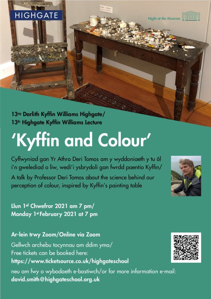 13th Highgate Kyffin Williams Lecture: 'Kyffin and Colour' @ Virtual Zoom Event