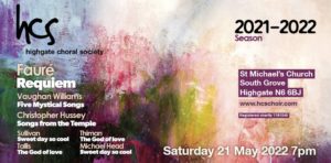 Highgate Choral Society Fauré, Vaughan Williams and other work @ St Michael’s Church