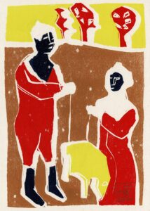 Edgeworth Johnstone Untitled (The linocut print) - 8.3 x 11.7 in (A4 size)(21x29.7cms)