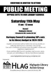 Public Meeting - Haringey Council's Budget Cuts to Library Services @ Highgate Library